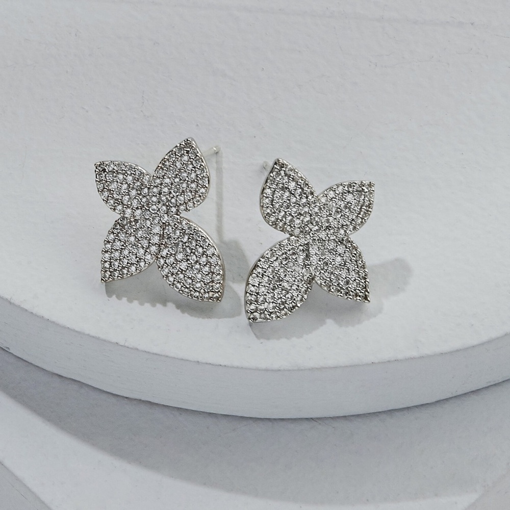 Olive + Piper Mini Primrosette Cubic Zirconia Stud Earrings